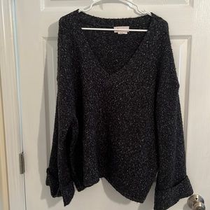 Medium oversized Anthropology sweater in a grey white knit